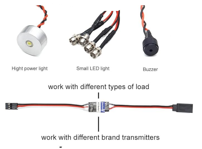 RC Remote Controlled AUX on/Off Electronic Switch Relay for Car Truck Boat LED Light Drone (4A)