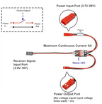 Remote Controlled AUX on/Off RC 8A Electronic Switch Relay for RC Car Truck Boat LED Light Drone