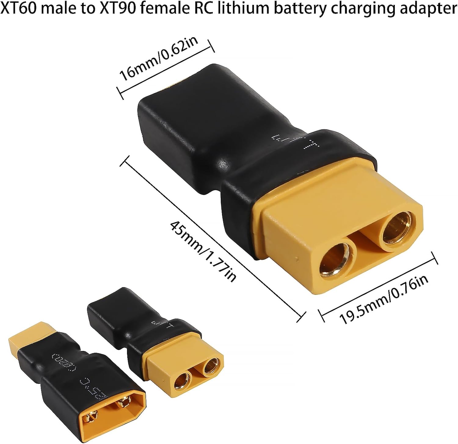 5 Pairs RC XT90 Male Female Plug Connector to XT60 Male Female Plug Connector Adapter for RC LiPo Battery