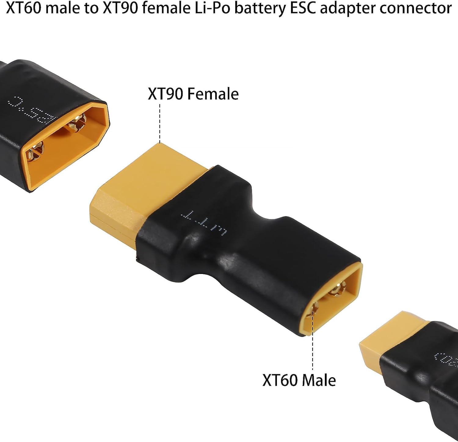 5 Pairs RC XT90 Male Female Plug Connector to XT60 Male Female Plug Connector Adapter for RC LiPo Battery