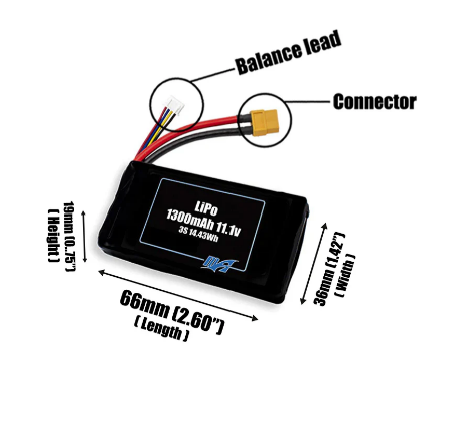 MaxAmps LiPo 1300mAh 3S 11.1V Battery Pack