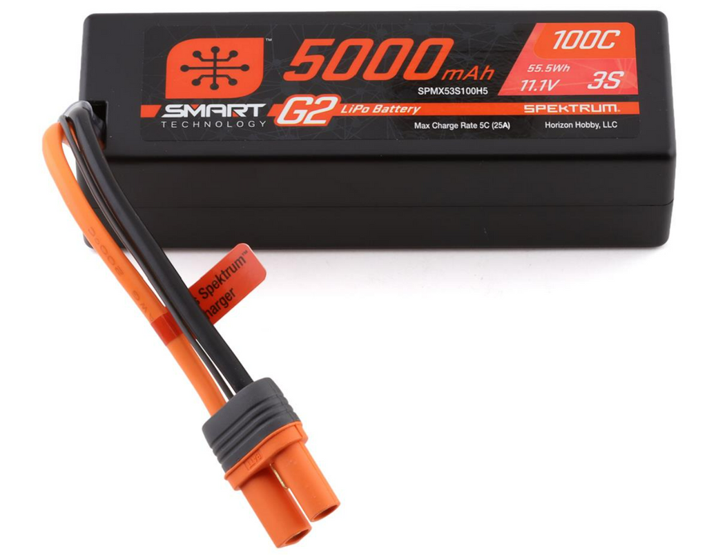 Spektrum RC 3S Smart G2 LiPo 100C Battery Pack (11.1V, 5000mAh) with IC5 Connector