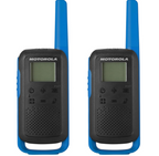 Motorola T270 Talkabout, Two-Way Radios, Rechargeable, 22 Channel, 25 Mile, Black W/Blue, 2 Pack