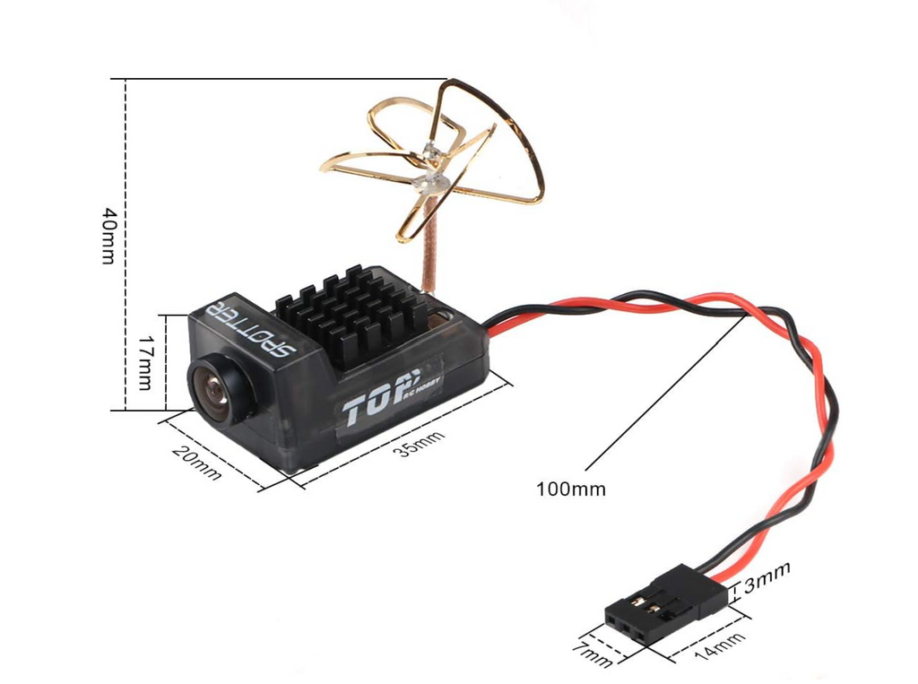 Crazepony Integrated FPV Camera &amp; 5.8GHz VTX (20–200mW Adjustable)