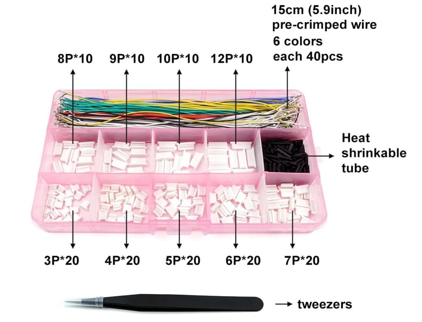 SH1.0 &amp; 1.25mm Connector Kit + Pre-Crimped Silicone Cables (FPV FC / Pixhawk Compatible)