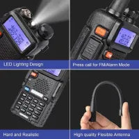 Baofeng UV-5R Two Way Radio Dual Band 144-148/420-450Mhz Walkie Talkie 1800mAh Li-ion Battery(Black)