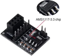 NRF24L01+PA+LNA Wireless Transceiver RF Transceiver Module 2.4G 1100m with Antenna and 3pcs NRF24L01+ Breakout Adapter with 3.3V Regulator on-Board for Ar duino